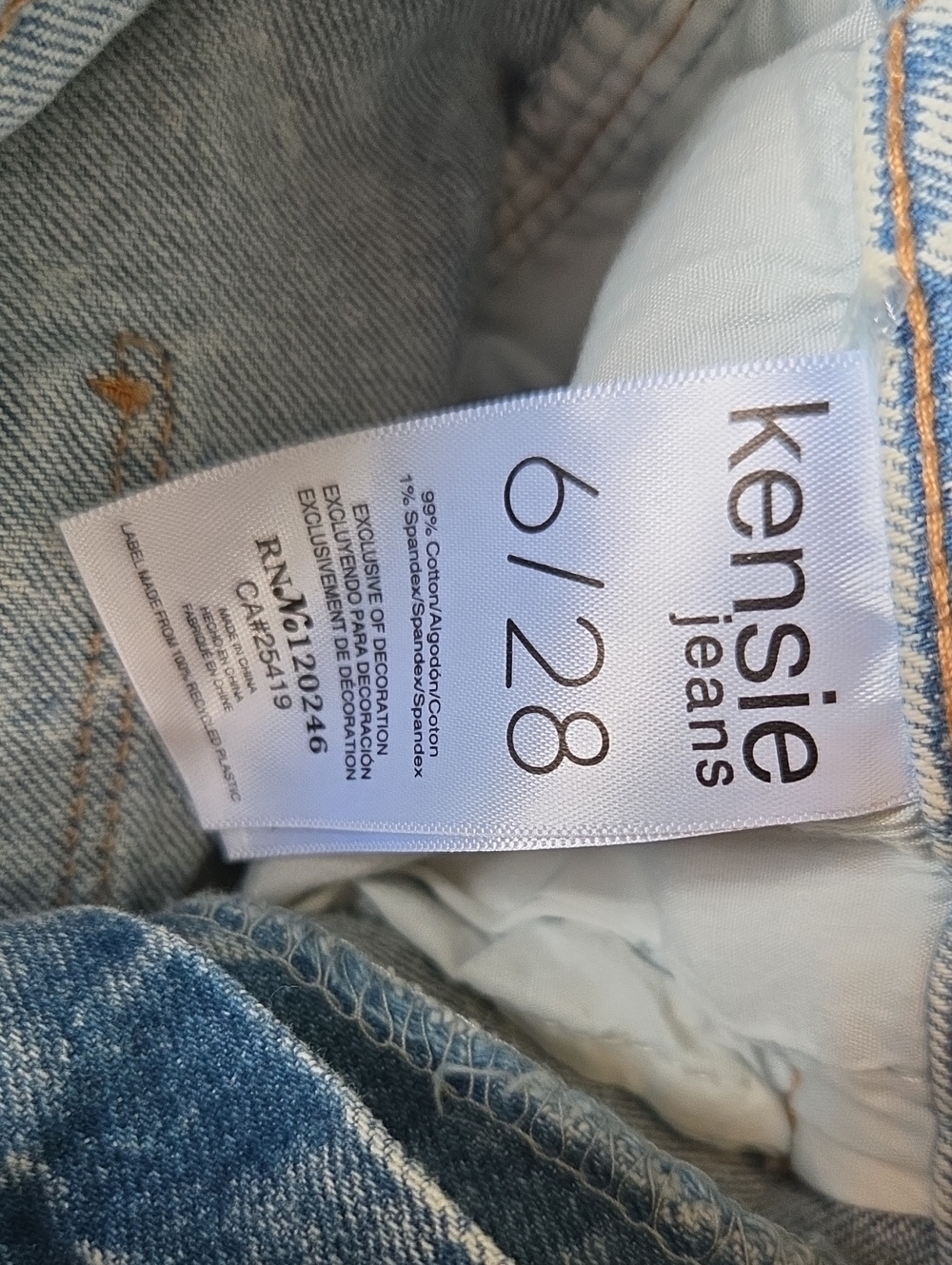 ❤️ NWOT! KENSIE CARLA HIGH RISE WIDE LEG JEANS WITH BRAIDED BELT, 6 (28) - Picture 8 of 12